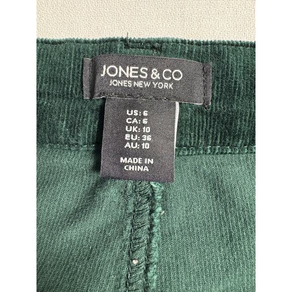 Jones New York Dark Green Corduroy Pants Straight Leg Size 6 - Picture 3 of 8